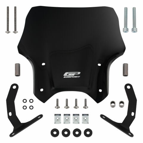GP Kompozit Honda CB125R / CB250R 2012-2024 Uyumlu Kısa Ön Cam Siyah