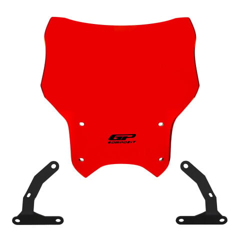 GP Kompozit Honda CB250R 2012-2024 Uyumlu Kısa Ön Cam Kırmızı