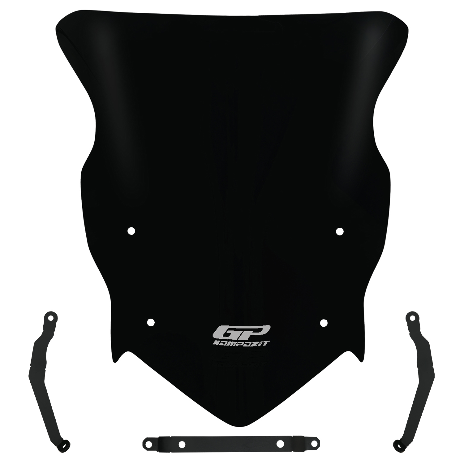 GP Kompozit TVS Raider 125 2021-2025 Uyumlu Ön Cam Siyah
