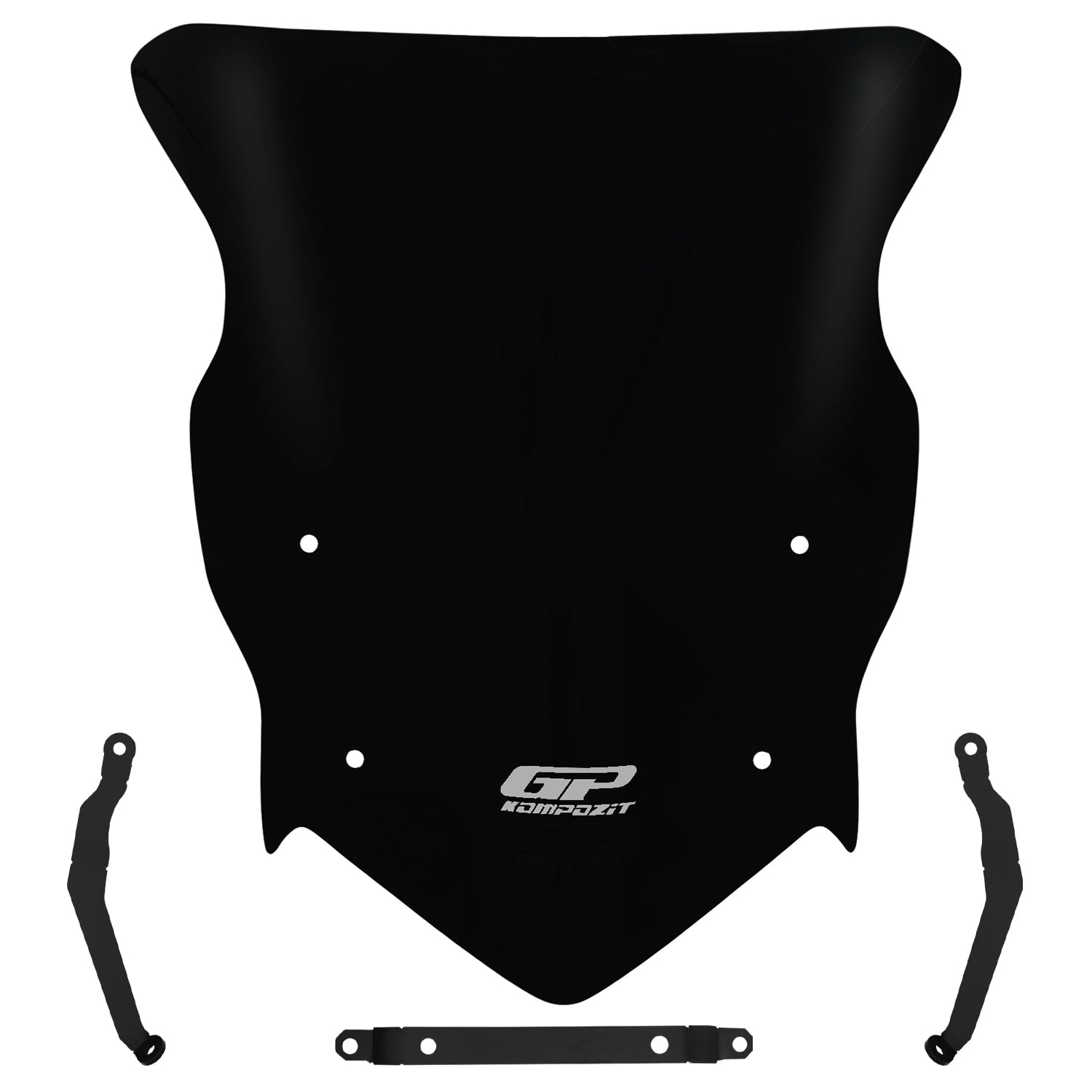 GP Kompozit TVS Raider 125 2021-2025 Uyumlu Ön Cam Siyah