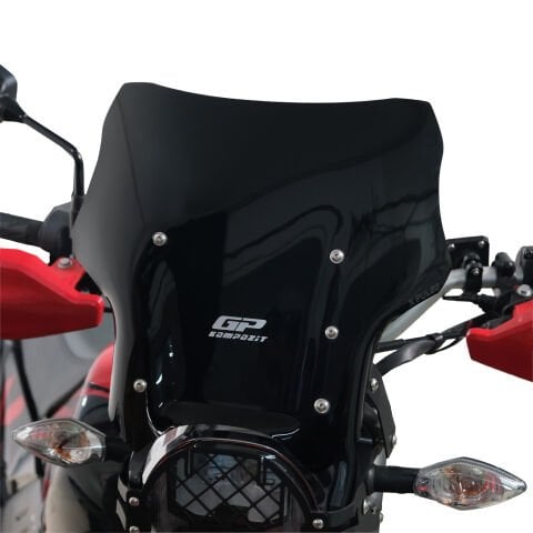 GP Kompozit Hero X-Pulse 200 2020-2024 Uyumlu Kısa Ön Cam Siyah