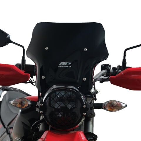 GP Kompozit Hero X-Pulse 200 2020-2024 Uyumlu Kısa Ön Cam Siyah