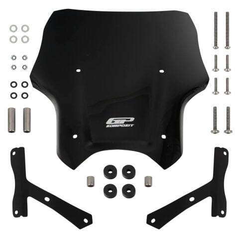 GP Kompozit Hero X-Pulse 200 2020-2024 Uyumlu Kısa Ön Cam Siyah