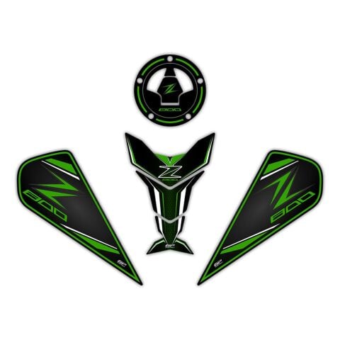 GP Kompozit Kawasaki Z 800 2013-2018 Uyumlu Tank Pad Yeşil