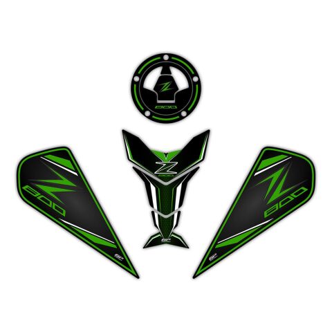 GP Kompozit Kawasaki Z 800 2013-2018 Uyumlu Tank Pad Yeşil