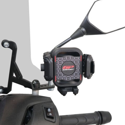 GP Kompozit TTR16 Universal Ayna Kolu Bağlantılı Titreşim Modüllü Telefon Tutucu Siyah