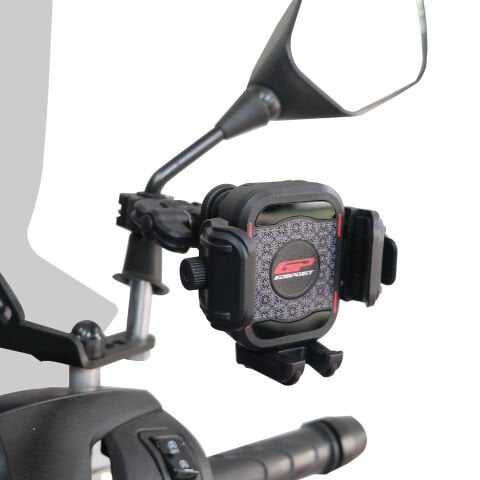 GP Kompozit TTR16 Universal Ayna Kolu Bağlantılı Titreşim Modüllü Telefon Tutucu Siyah