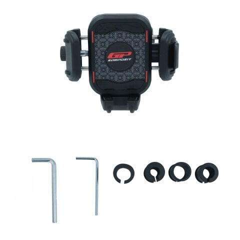 GP Kompozit TTR16 Universal Ayna Kolu Bağlantılı Titreşim Modüllü Telefon Tutucu Siyah