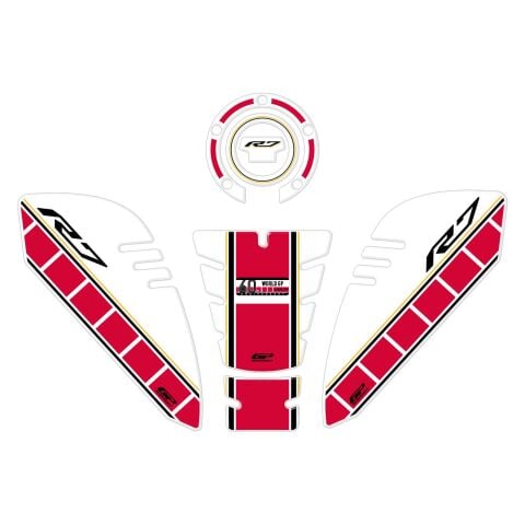 GP Kompozit Yamaha R7 2021–2024 Uyumlu Tank Pad Seti 60.Yıl