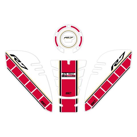 GP Kompozit Yamaha R7 2021–2024 Uyumlu Tank Pad Seti 60.Yıl