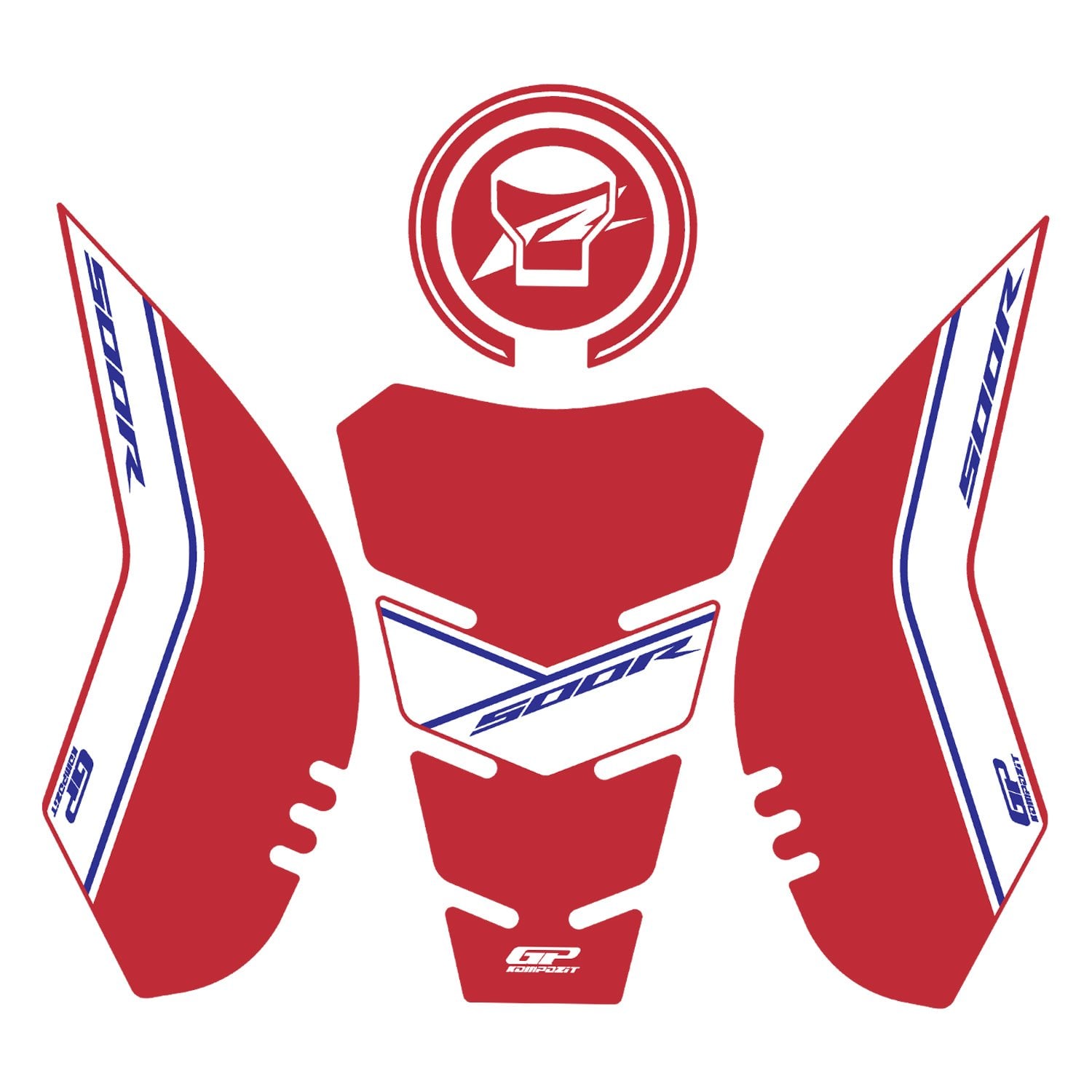 GP Kompozit Honda CBR500R 2025-2026 Uyumlu Tank Pad Kırmızı