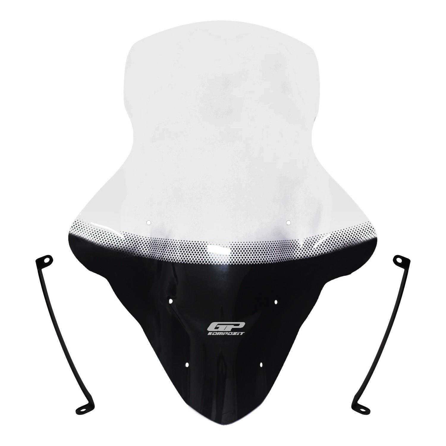 GP Kompozit Yamaha NMAX 125 / 155 2015-2020 Uyumlu Baskılı Elcikli Ön Cam Şeffaf