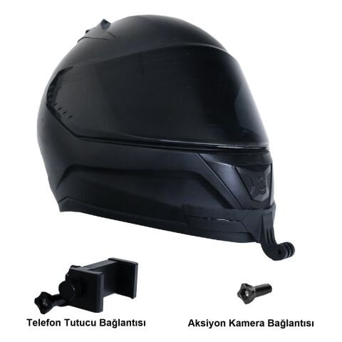 GP Kompozit KBG002 Kask Çene Kamera ve Telefon Tutucu (1 Adet Boyunluk Buff Hediye)
