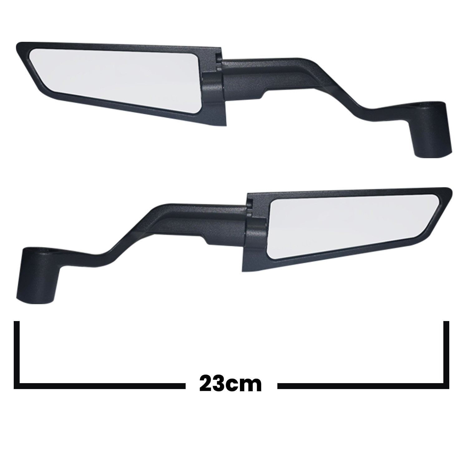 GP Kompozit AYN002 Universal İnce H2 Spor Kanat Tipi Motosiklet Dikiz Aynası Siyah