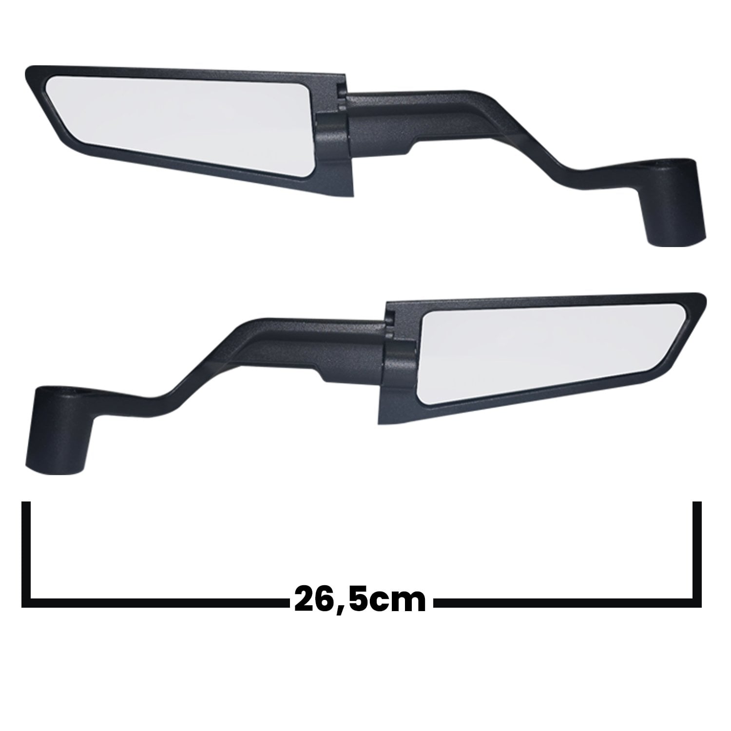 GP Kompozit AYN003 Universal Kalın H2 Spor Kanat Tipi Motosiklet Dikiz Aynası Siyah