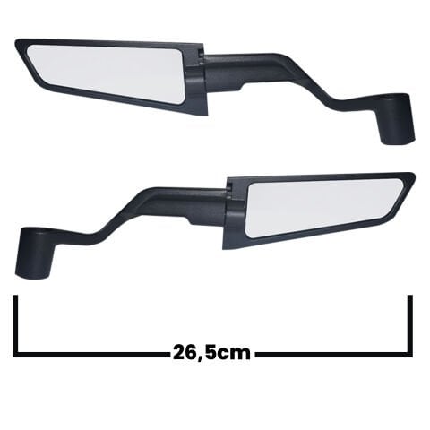 GP Kompozit AYN003 Universal Kalın H2 Spor Kanat Tipi Motosiklet Dikiz Aynası Siyah