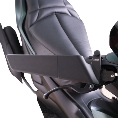 GP Kompozit AYN003 Universal Kalın H2 Spor Kanat Tipi Motosiklet Dikiz Aynası Siyah