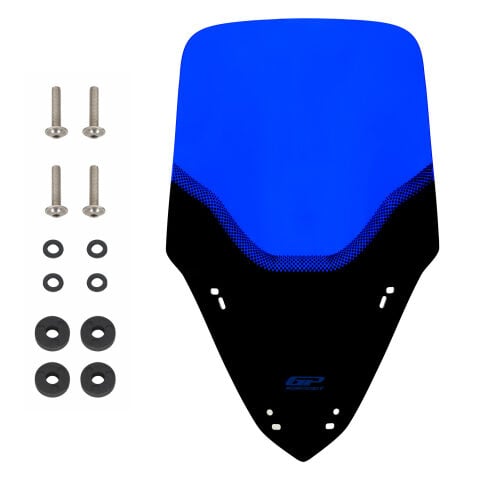GP Kompozit Yamaha XMAX 250 2024-2026 Uyumlu Baskılı Ön Cam Mavi