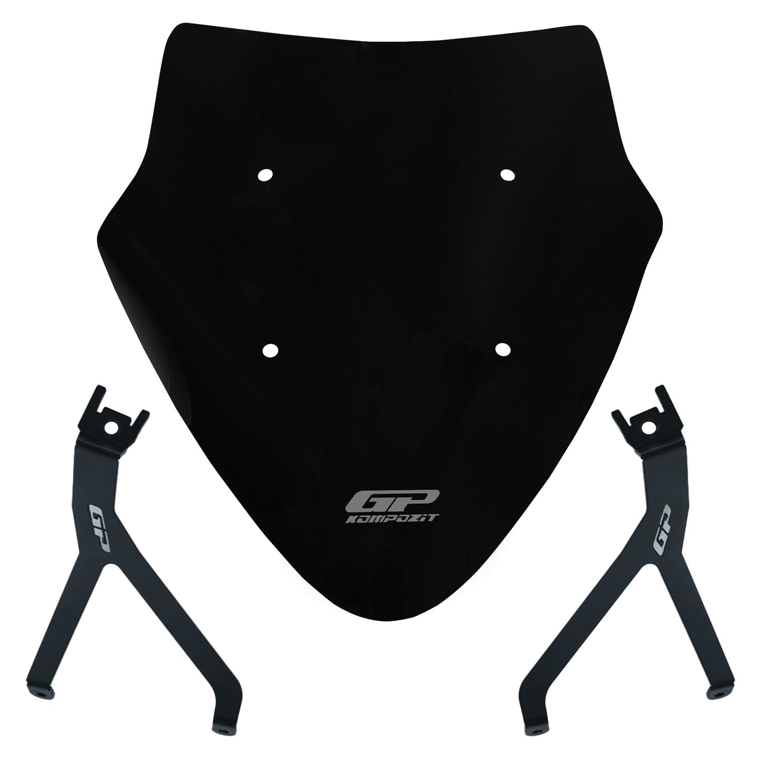 GP Kompozit Mondial 125 Drift L 2018-2026 Uyumlu Spor Ön Cam Siyah