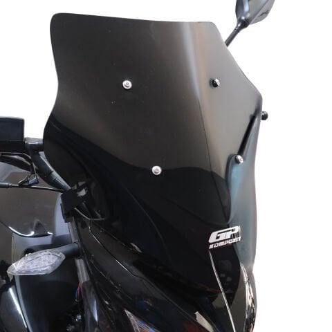 GP Kompozit Mondial 125 Drift L 2018-2026 Uyumlu Spor Ön Cam Siyah