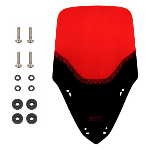 GP Kompozit Yamaha XMAX 250 2024-2026 Uyumlu Baskılı Ön Cam Kırmızı