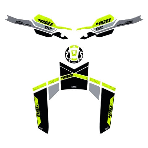 GP Kompozit CF Moto 450 MT 2024-2026 Uyumlu Tank Pad Seti Siyah