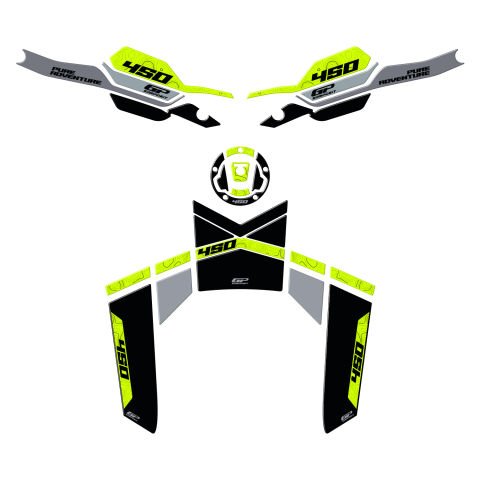 GP Kompozit CF Moto 450 MT 2024 Uyumlu Tank Pad Seti Siyah