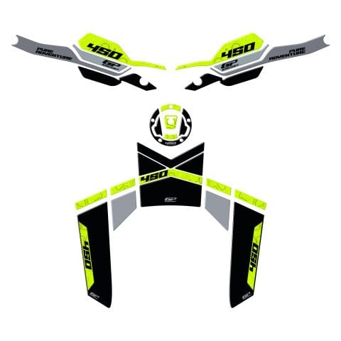 GP Kompozit CF Moto 450 MT 2024-2026 Uyumlu Tank Pad Seti Siyah