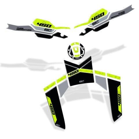 GP Kompozit CF Moto 450 MT 2024-2026 Uyumlu Tank Pad Seti Siyah