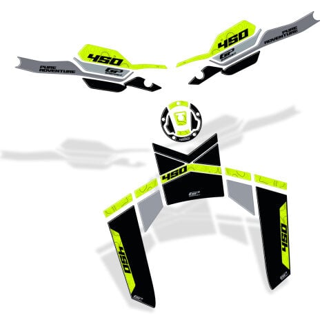 GP Kompozit CF Moto 450 MT 2024-2026 Uyumlu Tank Pad Seti Siyah