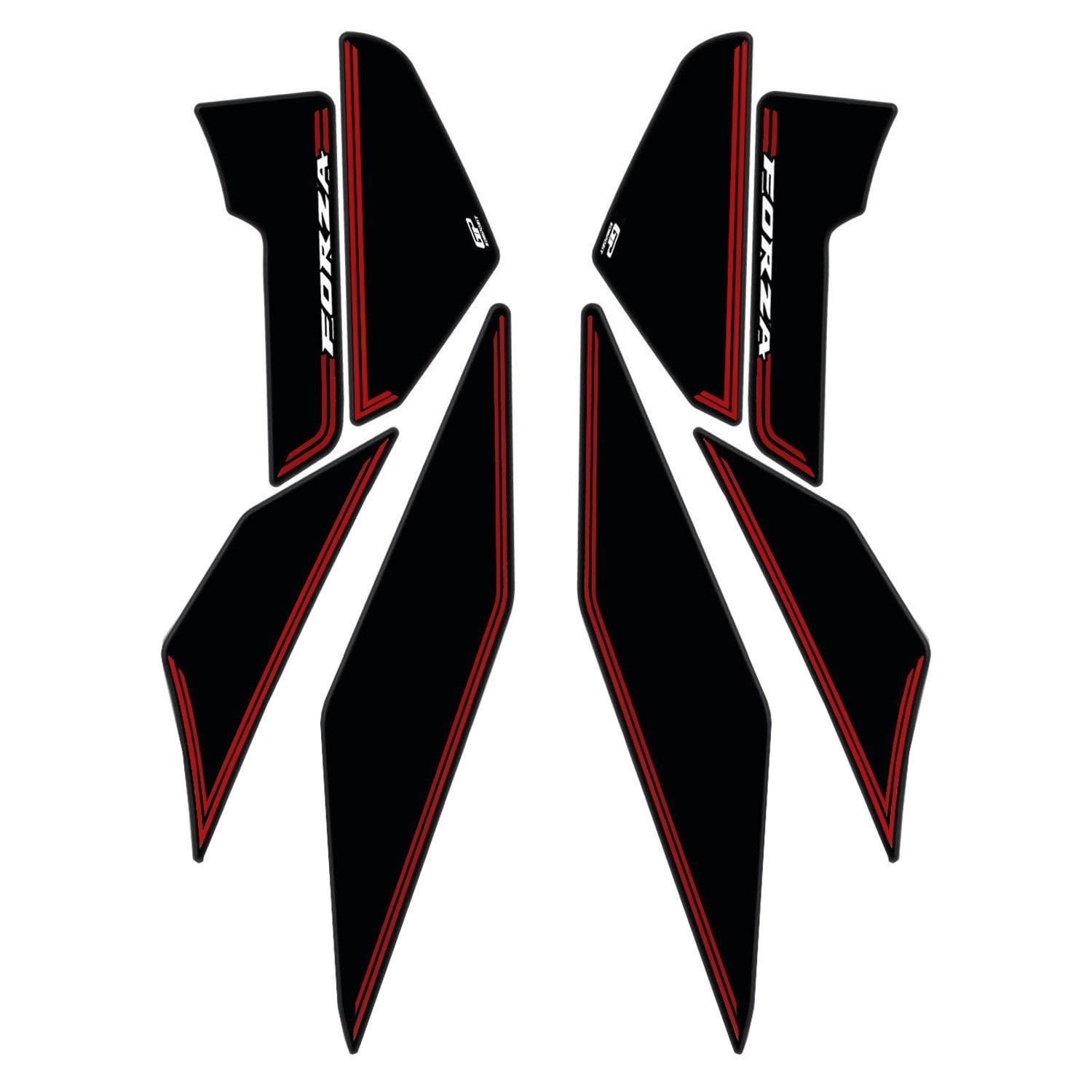 GP Kompozit Honda Forza 250 2018-2026 Uyumlu Yan Alt Ayak Pad Siyah-Kırmızı