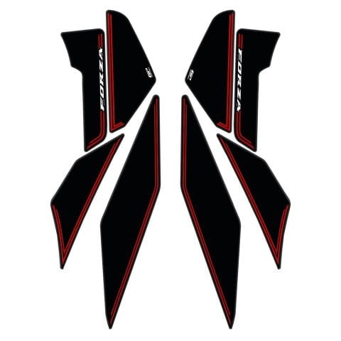 GP Kompozit Honda Forza 250 2018-2026 Uyumlu Yan Alt Ayak Pad Siyah-Kırmızı