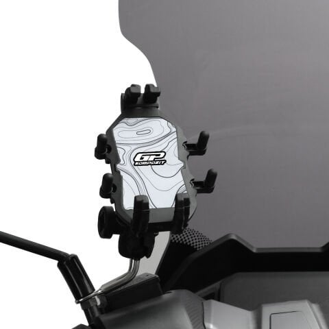 GP Kompozit TTR07 Universal Ayna Bağlantılı Titreşim Modüllü Telefon Tutucu Beyaz-Siyah