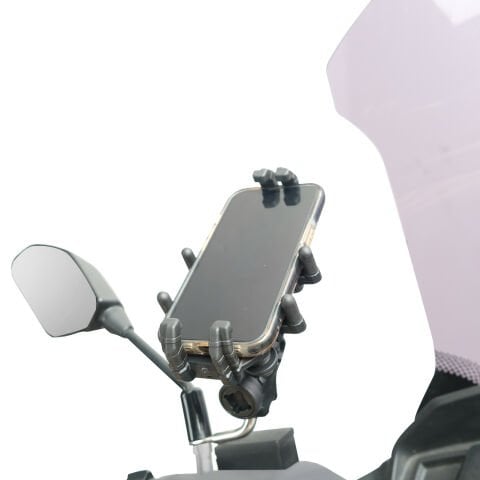 GP Kompozit TTR07 Universal Ayna Bağlantılı Titreşim Modüllü Telefon Tutucu Beyaz-Siyah