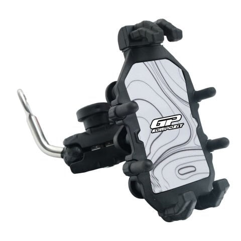 GP Kompozit TTR07 Universal Ayna Bağlantılı Titreşim Modüllü Telefon Tutucu Beyaz-Siyah