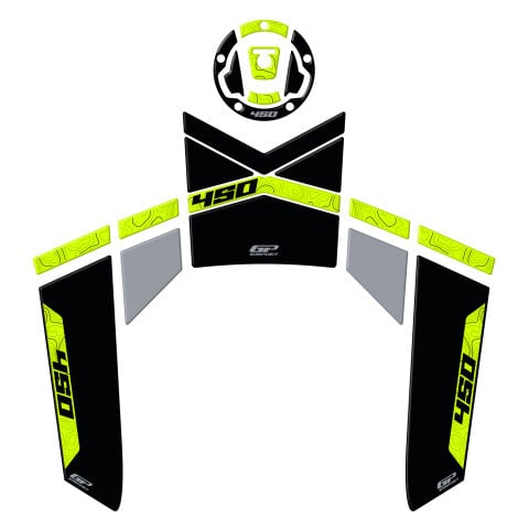 GP Kompozit CF Moto 450 MT 2024-2026 Uyumlu Tank Pad Siyah