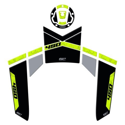 GP Kompozit CF Moto 450 MT 2024-2026 Uyumlu Tank Pad Siyah