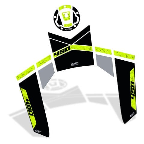 GP Kompozit CF Moto 450 MT 2024-2026 Uyumlu Tank Pad Siyah