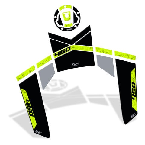 GP Kompozit CF Moto 450 MT 2024-2026 Uyumlu Tank Pad Siyah