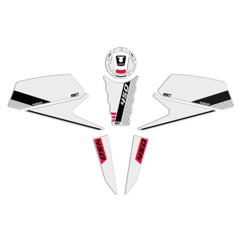 GP Kompozit CF Moto 450 NK 2024-2026 Uyumlu Tank Pad Beyaz
