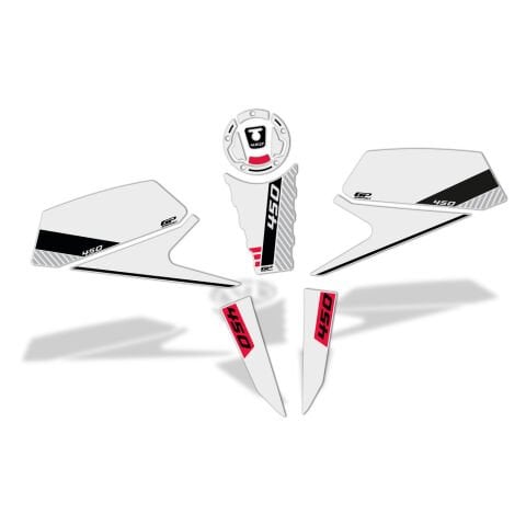 GP Kompozit CF Moto 450 NK 2024-2026 Uyumlu Tank Pad Beyaz
