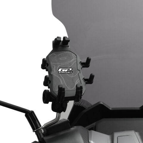 GP Kompozit TTR07 Universal Ayna Bağlantılı Titreşim Modüllü Telefon Tutucu Siyah-Beyaz