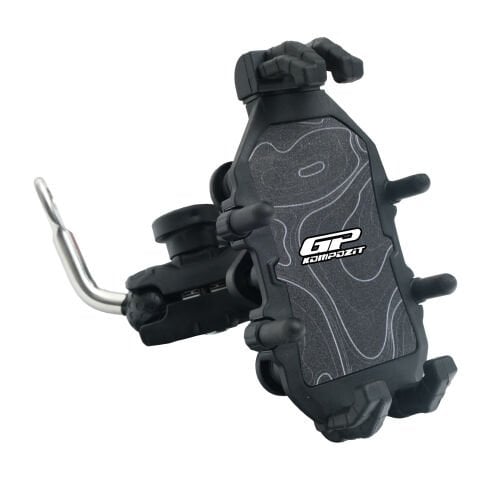 GP Kompozit TTR07 Universal Ayna Bağlantılı Titreşim Modüllü Telefon Tutucu Siyah-Beyaz