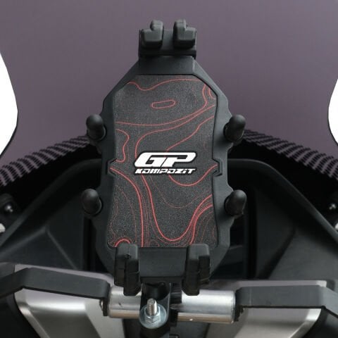 GP Kompozit TTR06 Universal Gidon Bağlantılı Titreşim Modüllü Telefon Tutucu Siyah-Kırmızı