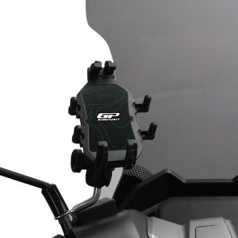 GP Kompozit TTR07 Universal Ayna Bağlantılı Titreşim Modüllü Telefon Tutucu Siyah-Yeşil