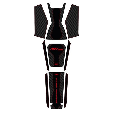 GP Kompozit Honda ADV 350 2023-2026 Uyumlu Tank Pad Seti Karbon-Kırmızı