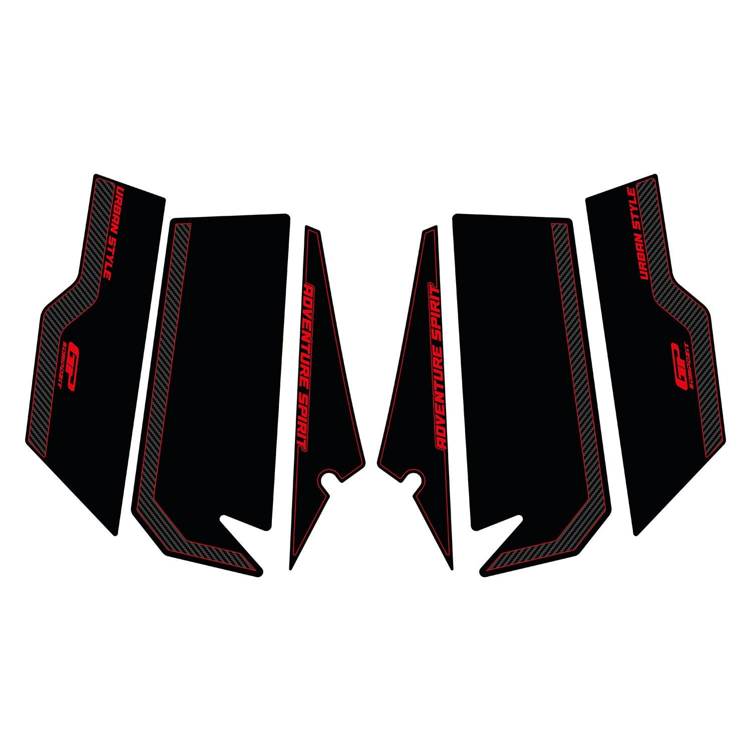 GP Kompozit Honda ADV 350 2023-2026 Uyumlu Yan Pad Karbon-Kırmızı