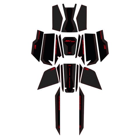 GP Kompozit Honda ADV 350 2023-2026 Uyumlu Full Pad Seti Karbon-Kırmızı
