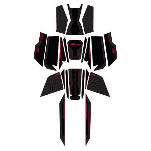 GP Kompozit Honda ADV 350 2023-2026 Uyumlu Full Pad Seti Karbon-Kırmızı