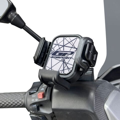 GP Kompozit TTR11 Universal Ayna Bağlantılı Titreşim Modüllü Telefon Tutucu Beyaz-Siyah